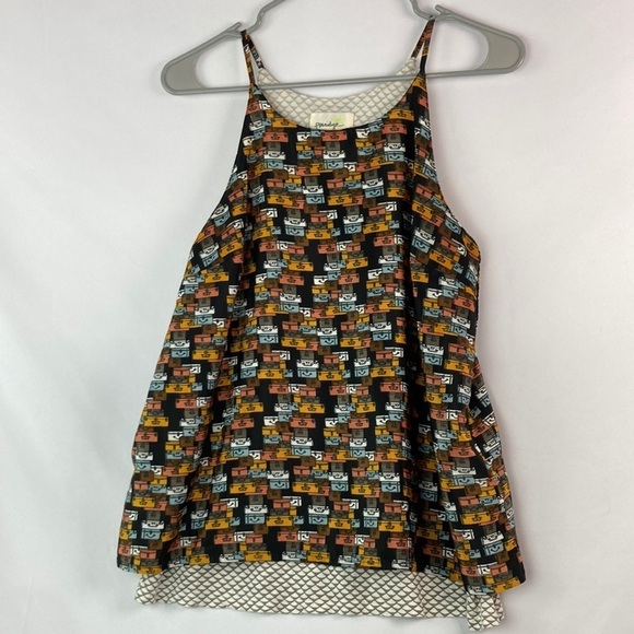 Porridge suitcase layered spaghetti strap top slit down the back Small - Picture 1 of 6